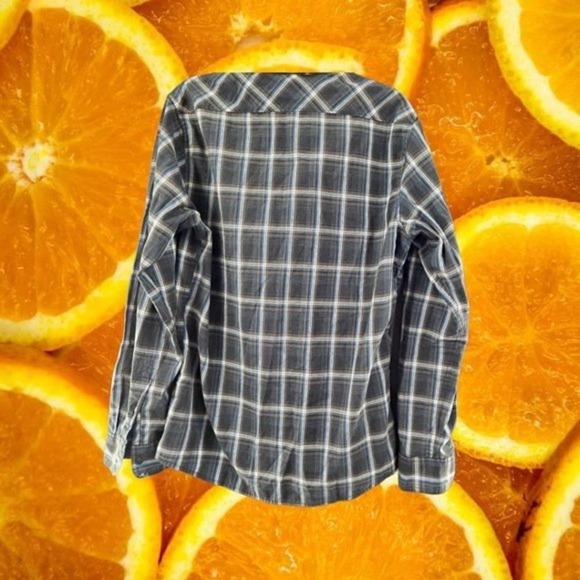 DC Plaid Button Up Shirt Blue/Black/White Size Medium - Picture 4 of 4